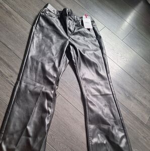 Justice Black Faux Leather Pants